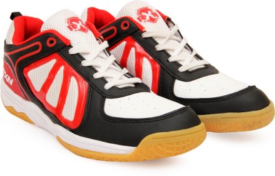 RXN Badminton Shoes For Men(White, Red , 7)