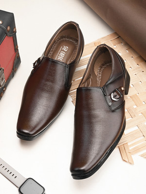 PROVOGUE Monk Strap For Men(Brown , 6)