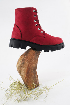 Hitway Boots For Women(Red , 4)
