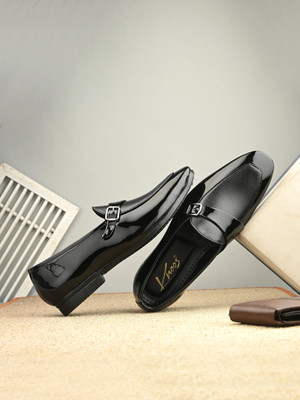 Knoos Party Wear shoes/Wedding Loafers For Men Loafers For Men(Black , 9)