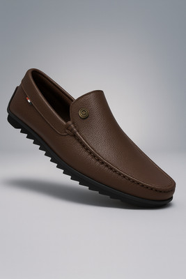 Kraasa Lightweight Stylish Casual Synthetic Leather Loafers For Men(Brown , 8)