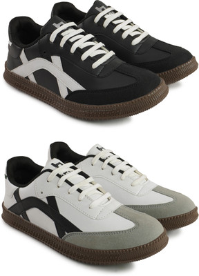 BeeOne Men’s Casual Shoes – Stylish, Comfortable & Durable Everyday Footwear Casuals For Men(Black, White , 9)