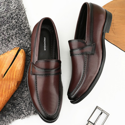 PROVOGUE Office Shoes for Men |Executive |Oficial shoes|Professional Formal Slip On For Men(Brown , 7)
