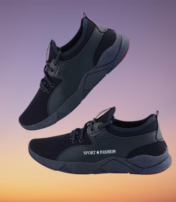 Orvax Casual Shoes|Sports Shoes|Running shoes Running Shoes For Men(Black , 7)