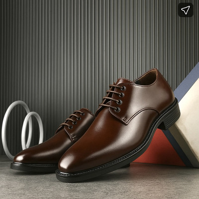 Stomped Men’s Brown Formal Shoes | Premium Lace-Up Office, Business & Wedding Footwear Lace Up For Men(Brown , 10)