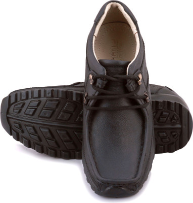 PILLAA Leather Shoes Outdoors For Men(Black , 10)