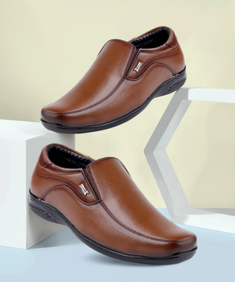 Zixer Office Formal Shoes Men Latest Stylish|Formal Shoe for Men|Leather Look Slip On Slip On For Men(Tan , 7)