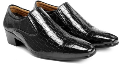 Sabates SABATES Men's Height Increasing Faux Casual, Loafer and Moccasine Shoes Slip On For Men(Black)