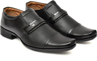 KATENIA Office Wear & Party Wear Semi Formal shoes Slip On For Men(Black , 8)