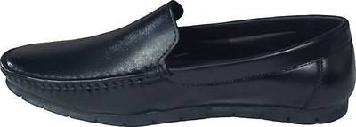 JINDAL ENTERPRISES Men’s Black Leather Loafers – Slip-On Comfortable Casual Dress Shoes Loafers For Men(Black , 9)