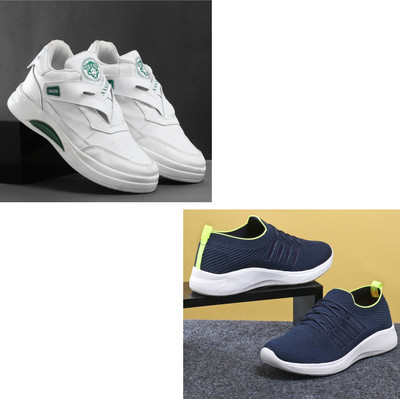 Face Stylish Sports Shoes for Men – Ideal for Running, Gym & Training Sneakers For Men(White, Navy , 6)