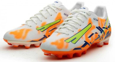 SEGA NEW SPECTRA Football Shoes For Men(White, Orange , 8)