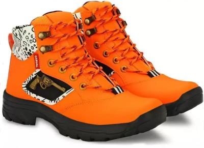 lejano High Tops For Men(Orange , 9)