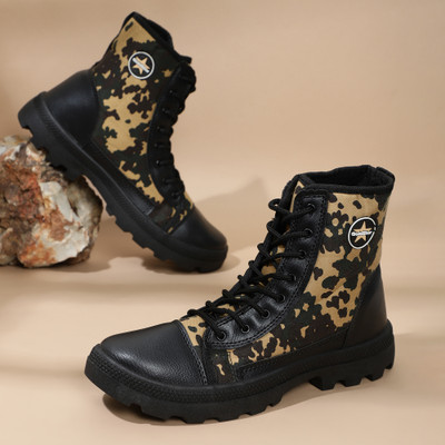 GOLDSTAR Jungle Army Boot High Tops For Men(Khaki , 11)