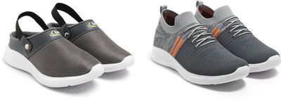 Face Stylish Sports Shoes for Men – Ideal for Running, Gym & Training Sneakers For Men(Grey, Orange, Grey , 10)