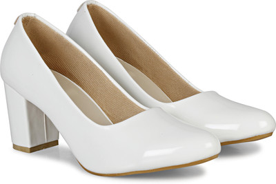 Ishransh High Heel Pump Ballies Casuals For Women(White , 6)