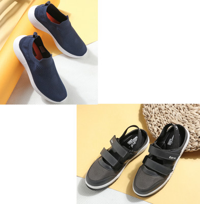 Face Stylish Sports Shoes for Men – Ideal for Running, Gym & Training Sneakers For Men(Navy, Grey , 9)