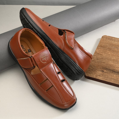 ROTCH Men's Formal synthetic Leather Roman & Mocassins Shoes Casuals For Men(Tan , 8)