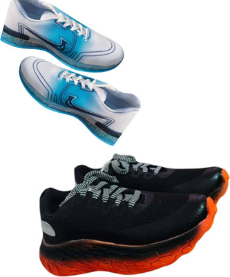 PABLO Casuals For Men(White, Blue, Black, Orange , 9)