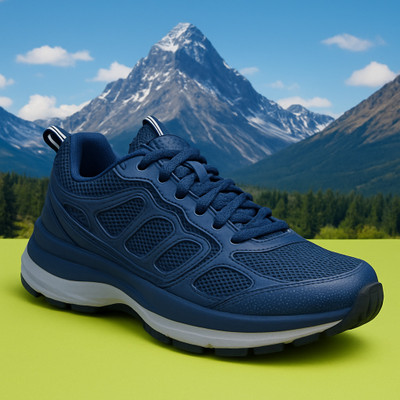 COLUMBUS TRAILBLAZE Running Shoes For Men(Dark Blue, Silver , 8)