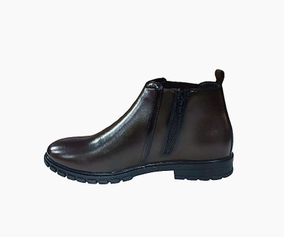 JINDAL ENTERPRISES Men’s Brown Leather Chelsea Boots – Stylish Slip-On Ankle Boots with Elastic Loafers For Men(Brown , 10)