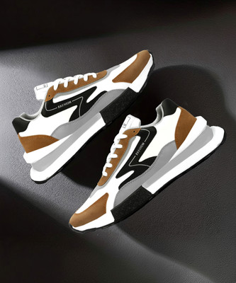 Robbie jones Casual Sneakers Colour Blocked Shoes For Boys And Men Sneakers For Men(White , 6)