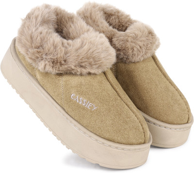 Cassiey Comfortable Indoor/Outdoor Winter Snow Boot Girls Winter Fur Shoes- Grey Boots For Women(Grey , 4)