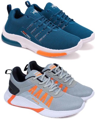 World Wear Footwear Exclusive Collection of Stylish Sport Sneakers Shoes & Running Shoes Running Shoes For Men(Blue, Orange , 6)