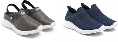 Face Stylish Sports Shoes for Men – Ideal for Running, Gym & Training Sneakers For Men(Navy, Grey , 8)