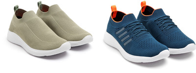 Face Stylish Sports Shoes for Men – Ideal for Running, Gym & Training Sneakers For Men(Green, Blue, Orange , 7)