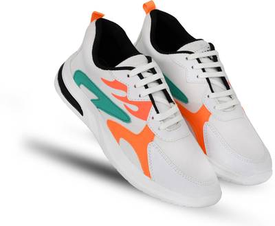 kerzl White with Multi Color Tube Sole Lightweight Running Shoes For Men Outdoors For Men