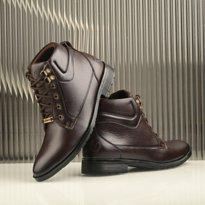 Vellinto Vellinto BRET Casual Mid-Ankle Synthetic leather Boots For Men Boots For Men(Brown , 10)