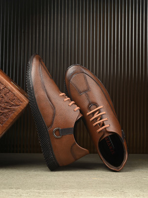 Server Men's PU Synthetic Leather Casuals For Men(Tan , 6)