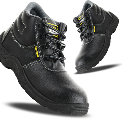 Elecant PVC Sole And Steel Toe Protection Safety Shoes For Men(Black , 10)