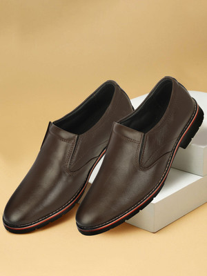 NARKI Leather Loafers for Men | Loafer Shoes for Men Formal & Casual Stylish Footwear Slip On For Men(Brown , 7)