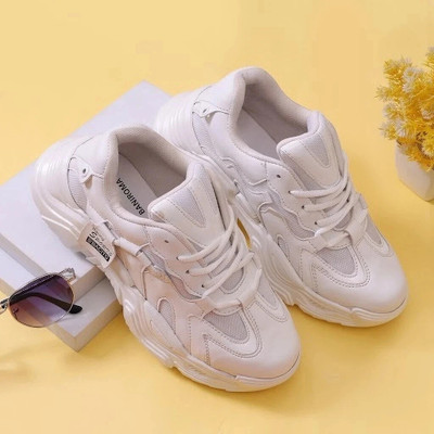 Baniroma Chunky sneakers Running Shoes For Women(White , 5)