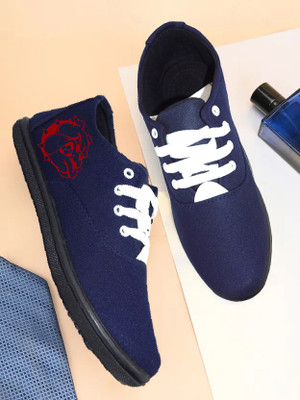 Kenamin Stylish Casual Shoes for Men and kids Casuals For Men(Navy, Red , 9)