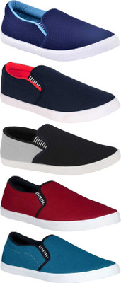 BRUTON Combo Pack Of 5 Casual Canvas Shoes For Men(Multicolor , 6)