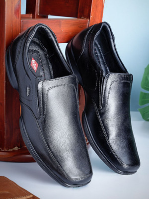 LEE COOPER Leather Slip-On Lightweight Comfort Trendy Premium Office/Party Slip On For Men(Black , 10)