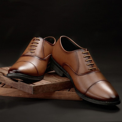 Double five Men formal shoes Oxford For Men(Brown , 10)