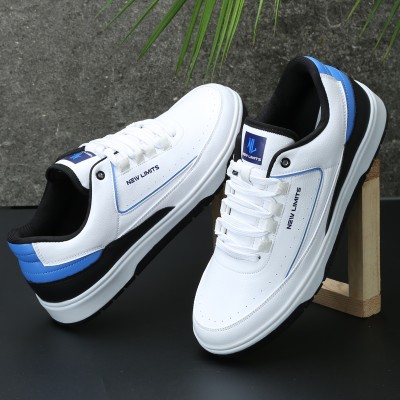 NEW LIMITS FLASH Slip-Resistance Sneakers | Soft cushion Insole | Premium | Trendy | Sneakers For Men(White, Blue , 9)