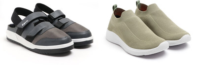 Face Stylish Sports Shoes for Men – Ideal for Running, Gym & Training Sneakers For Men(Green, Grey , 9)