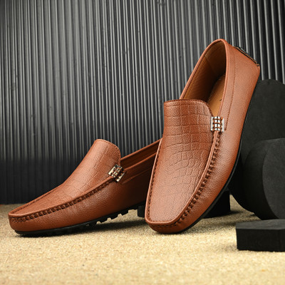 Kraasa Loafers For Men(Tan , 8)