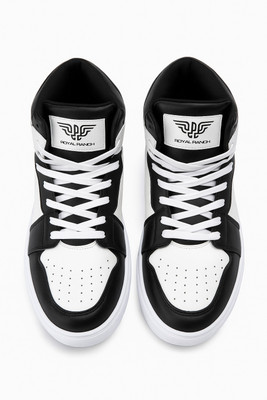 ROYAL RANCH Premium Slip On Sneakers For Men(Black, White , 10)