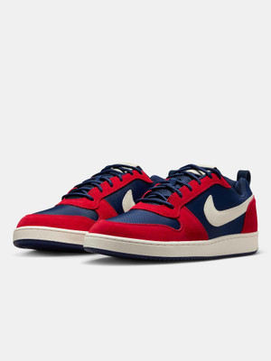 NIKE Court Borough Low Premium Sneakers For Men(Blue, Red , 9)