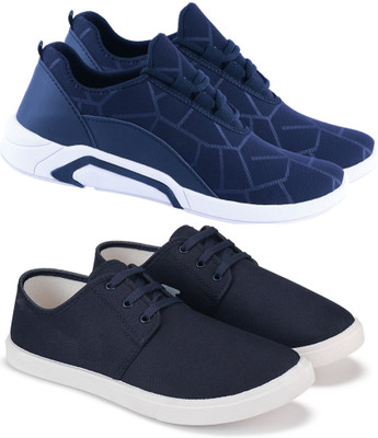 Free Kicks Combo Of 2 Shoes FK-201 & FK-Lysha Sneakers For Men(Blue , 6)
