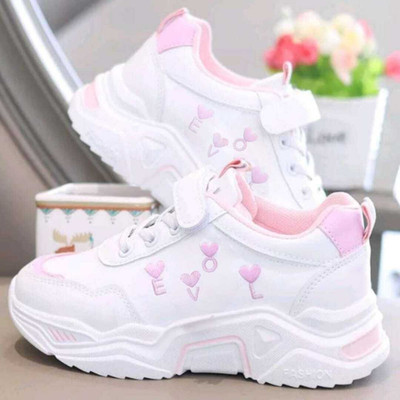 xedow Girls Lace Sneakers(Pink, 9-10 Years)