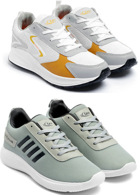 Face Men’s Sports Running Shoes – Lightweight, Breathable & Comfortable Running Shoes For Men(Yellow, Grey , 7)