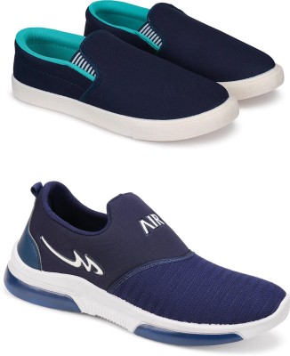 Free Kicks Combo Of 2 Shoes FK-Fitman & FK-Mexico Sneakers For Men(Navy , 7)