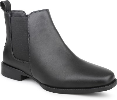 Inc.5 Women Black Mid-Top Chelsea Boots Boots For Women(Black , 3)